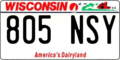 WI license plate 805NSY