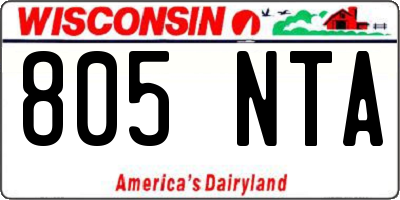 WI license plate 805NTA