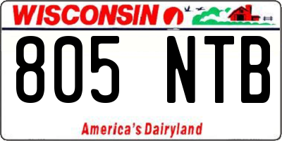 WI license plate 805NTB
