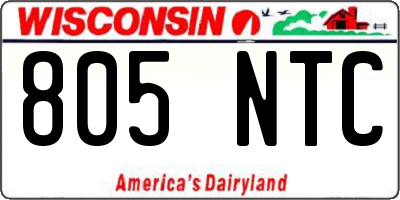 WI license plate 805NTC