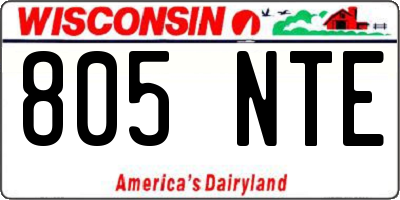 WI license plate 805NTE
