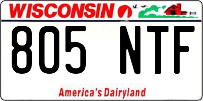 WI license plate 805NTF