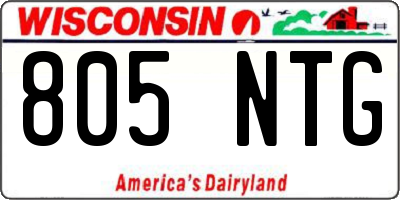 WI license plate 805NTG