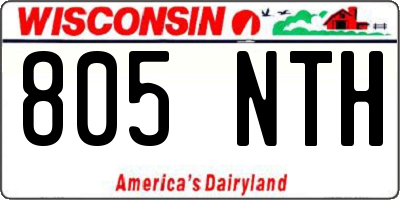 WI license plate 805NTH