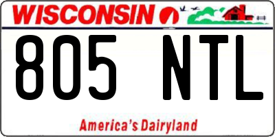 WI license plate 805NTL