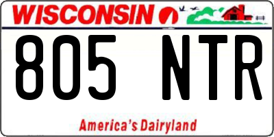 WI license plate 805NTR