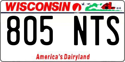 WI license plate 805NTS