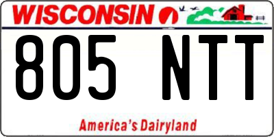 WI license plate 805NTT