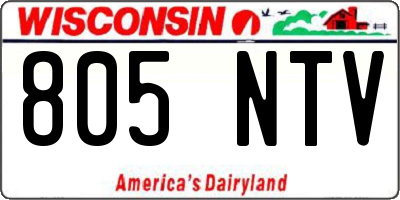 WI license plate 805NTV