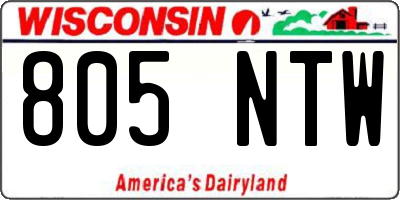 WI license plate 805NTW