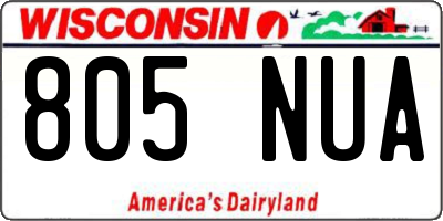 WI license plate 805NUA