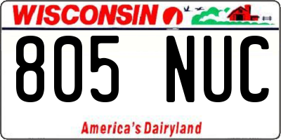 WI license plate 805NUC
