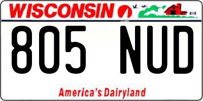 WI license plate 805NUD