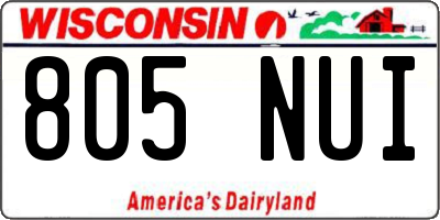 WI license plate 805NUI