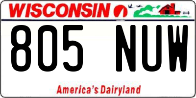 WI license plate 805NUW