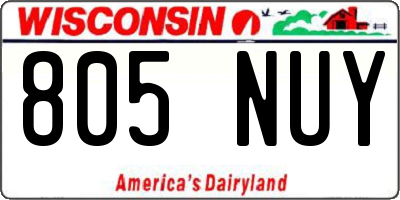 WI license plate 805NUY