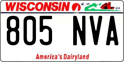 WI license plate 805NVA