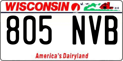 WI license plate 805NVB