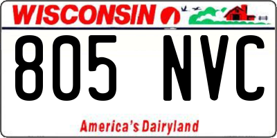 WI license plate 805NVC