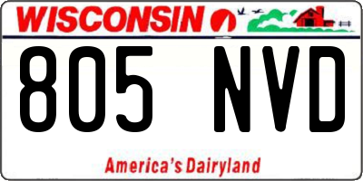 WI license plate 805NVD