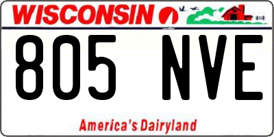 WI license plate 805NVE
