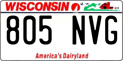 WI license plate 805NVG