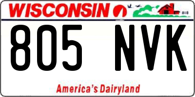 WI license plate 805NVK