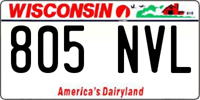 WI license plate 805NVL