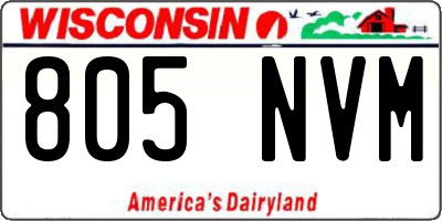 WI license plate 805NVM