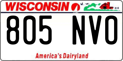 WI license plate 805NVO