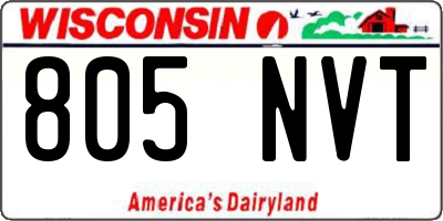 WI license plate 805NVT