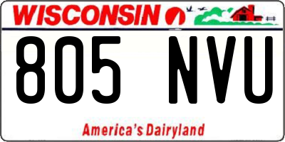 WI license plate 805NVU