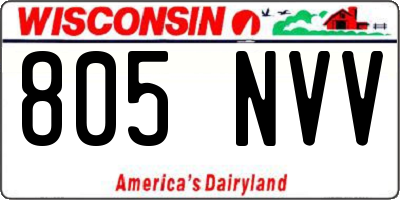 WI license plate 805NVV