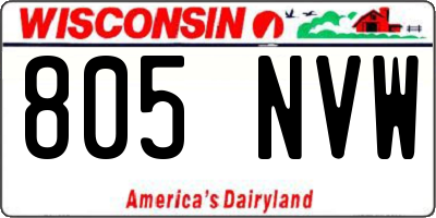 WI license plate 805NVW