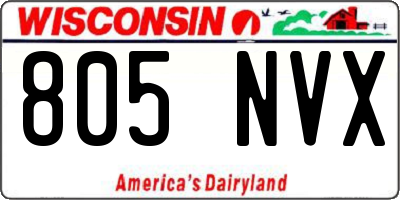 WI license plate 805NVX