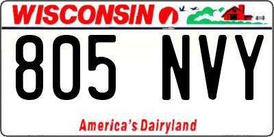 WI license plate 805NVY