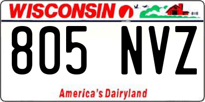 WI license plate 805NVZ
