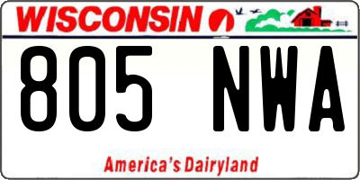 WI license plate 805NWA