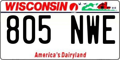 WI license plate 805NWE