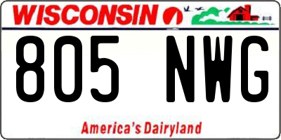 WI license plate 805NWG