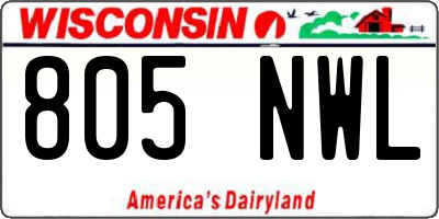 WI license plate 805NWL