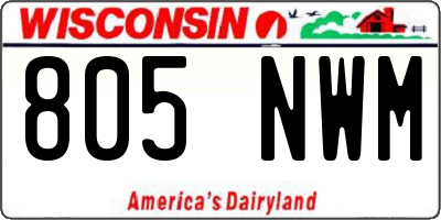 WI license plate 805NWM