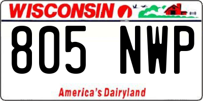 WI license plate 805NWP