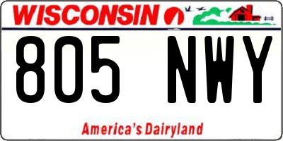 WI license plate 805NWY