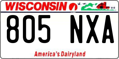 WI license plate 805NXA