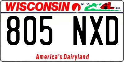 WI license plate 805NXD