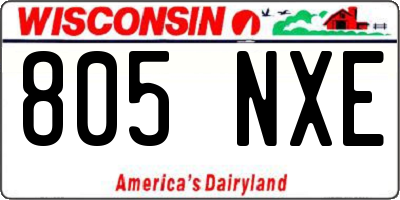 WI license plate 805NXE