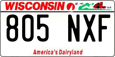 WI license plate 805NXF