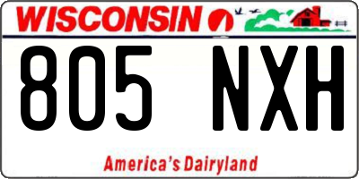 WI license plate 805NXH