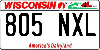 WI license plate 805NXL